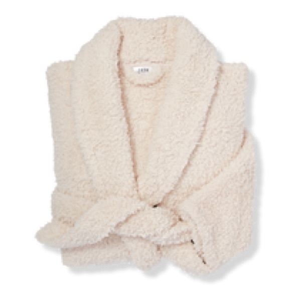 Cozy Plush Bathrobe Ivory 1X/2X - Picture 2 of 2